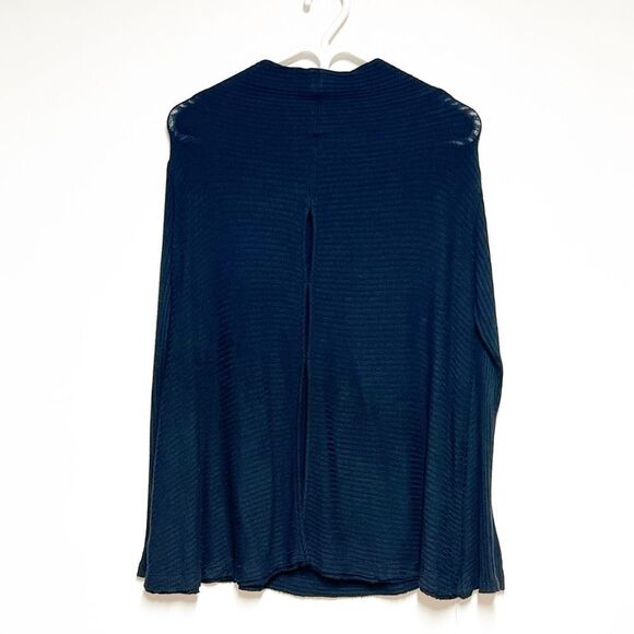 Free People We The Free Lover Rib Split Black Cut Out Back Long Sleeve Top Sz XS - Picture 4 of 7